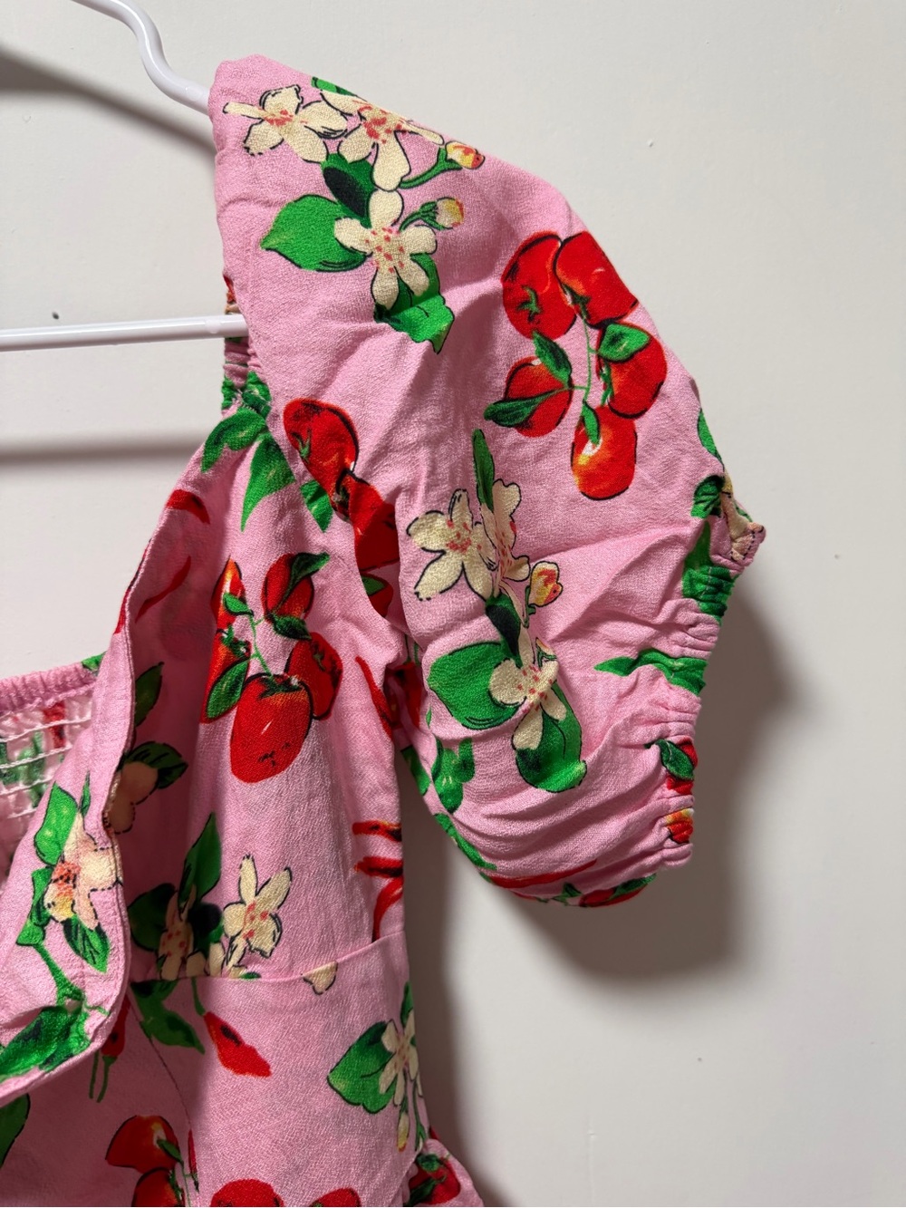 Umgee Pink Midi Dress with Red and Green Peppers - Picture 8 of 10